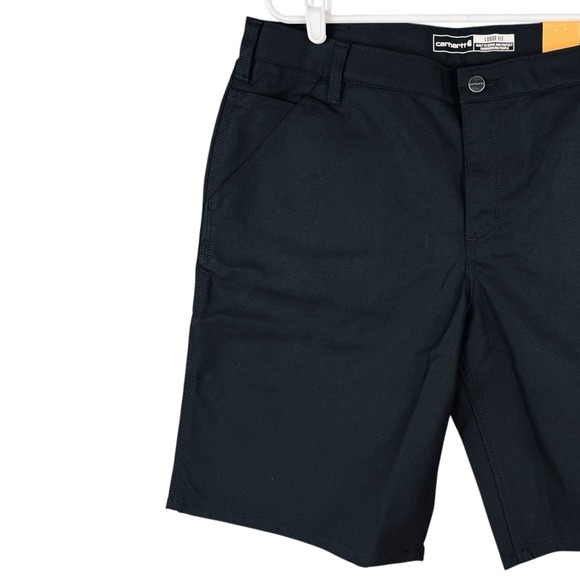 NWT Carhartt Women's Rugged Flex Canvas Utility Work Black Shorts Size 16 Casual - Picture 13 of 14